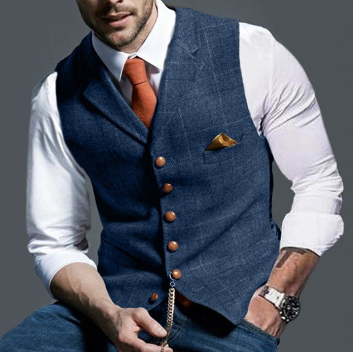 Herren stilvolle elegante Weste mit feinem Stoff Drune