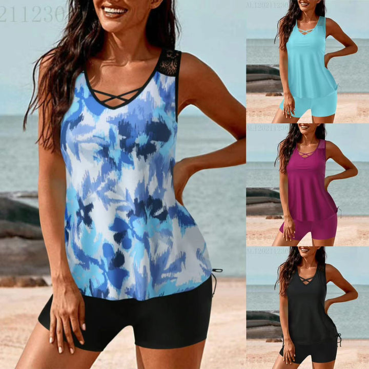 Damen Sportlicher Tankini mit Shorts Drune