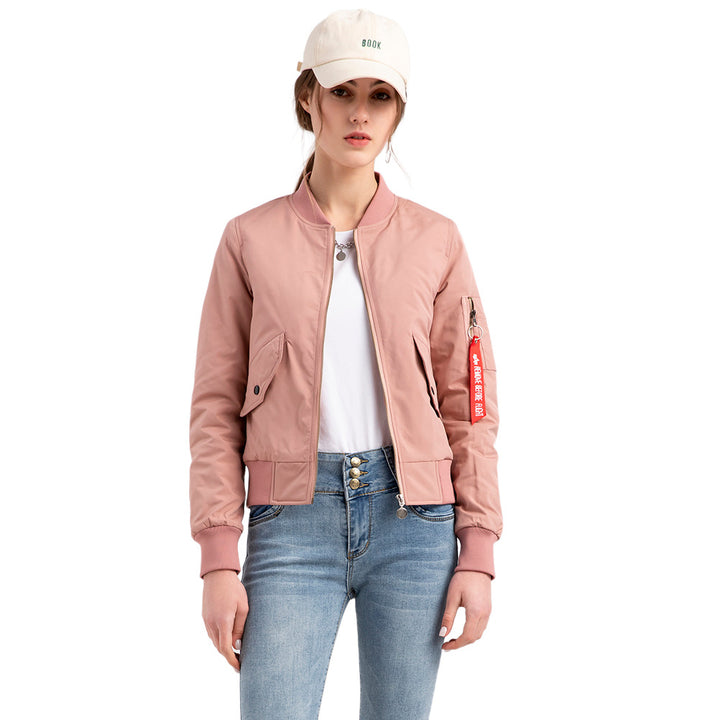 Damen sportliche Bomberjacke mit praktischen Taschen Drune