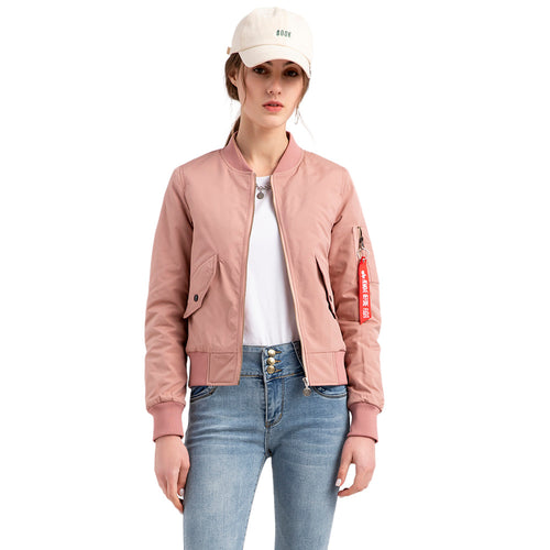 Damen sportliche Bomberjacke mit praktischen Taschen Drune