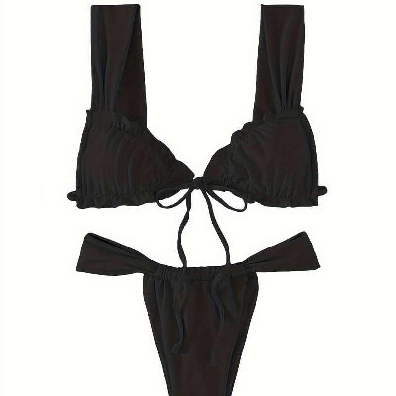 Damen Triangel-Bikini mit verstellbarem Bindeband und modischem Design Drune