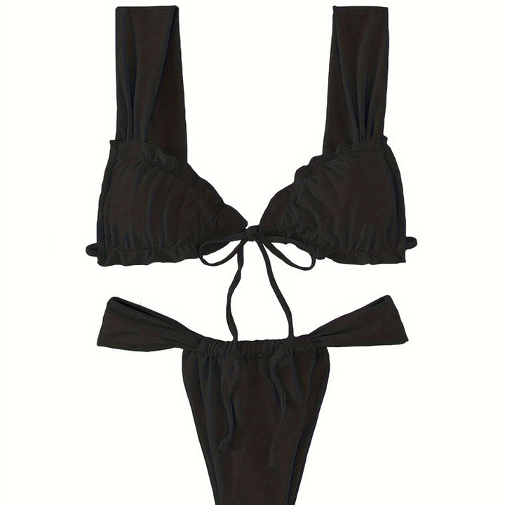 Damen Triangel-Bikini mit verstellbarem Bindeband und modischem Design Drune