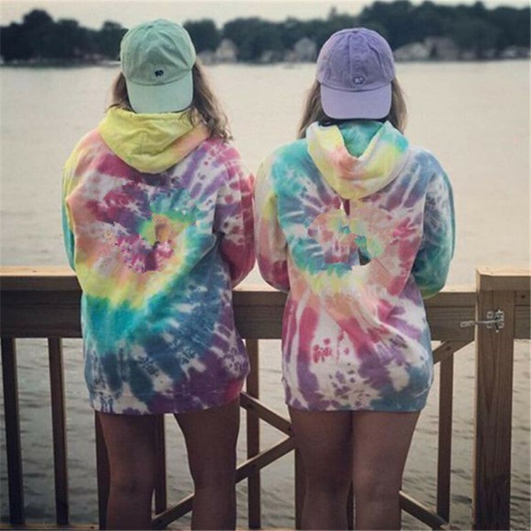 Damen lässiger Kapuzenpullover im einzigartigen Tie-Dye-Design Drune