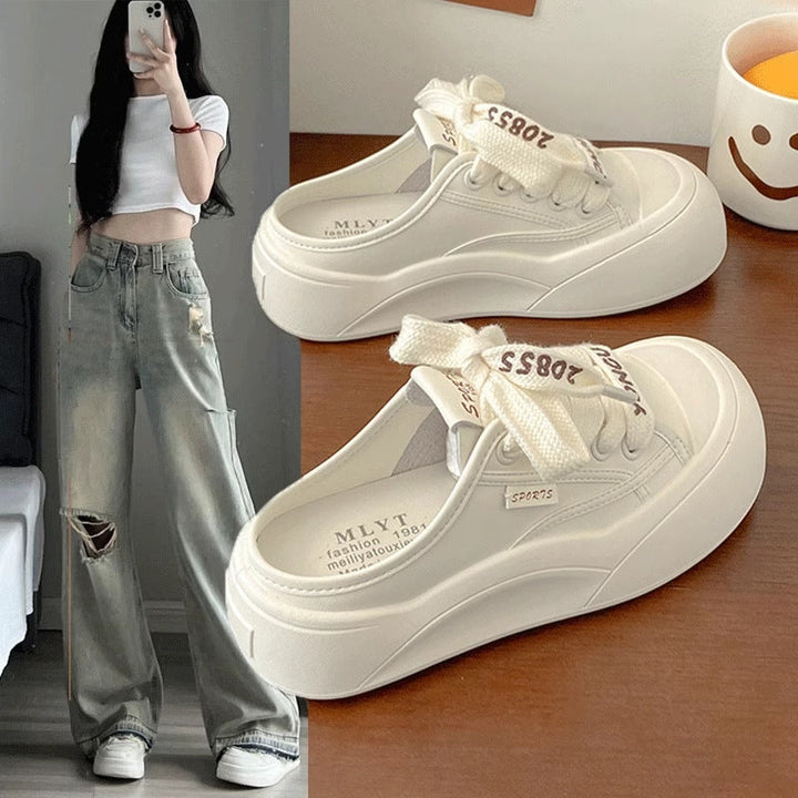 Damen Sportliche Plateausneaker mit elastischen Schnürsenkeln und luftigem Obermaterial Drune