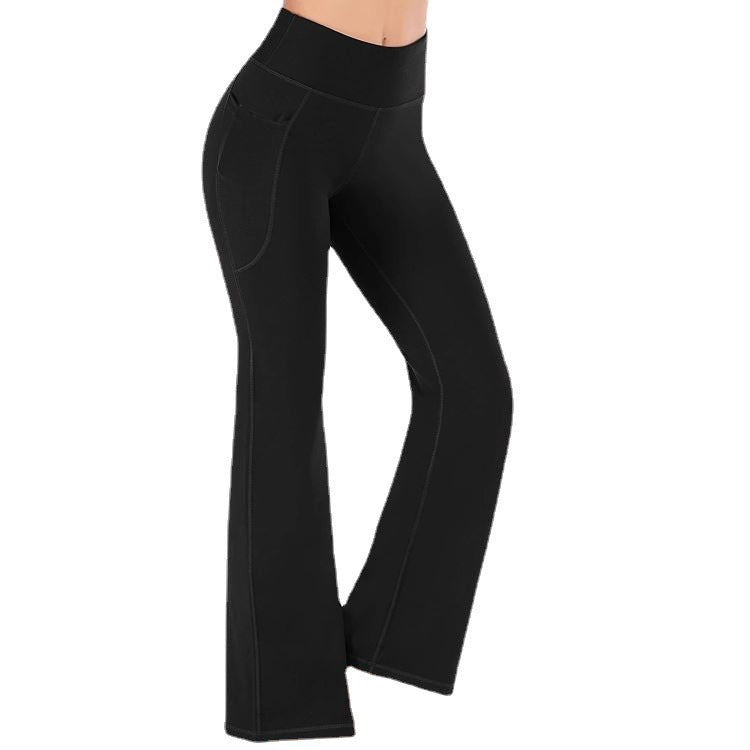 Damen Hochtaillierte Bootcut-Yoga-Hose mit praktischen Taschen Drune