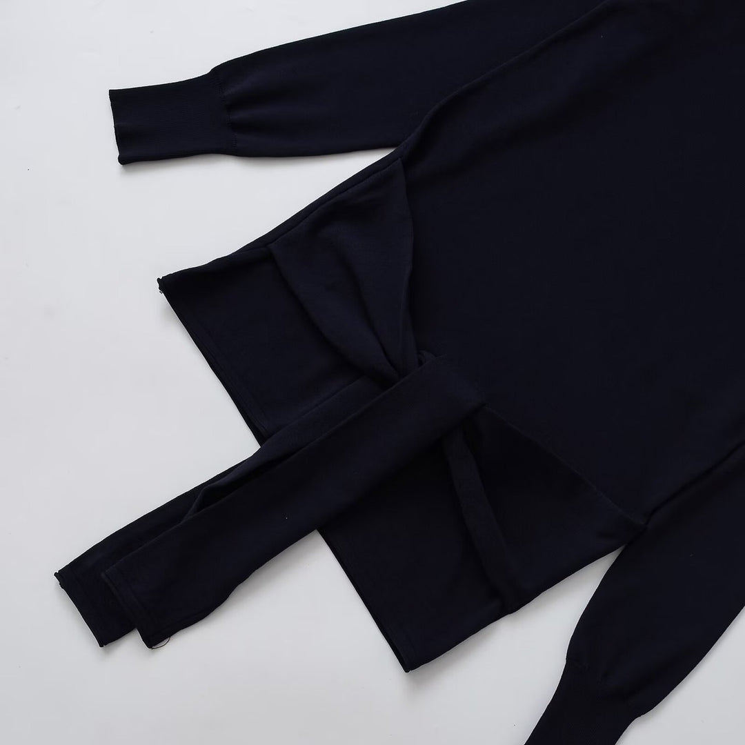Damen lässiges Langarmshirt mit seitlichem Knotendetail Drune