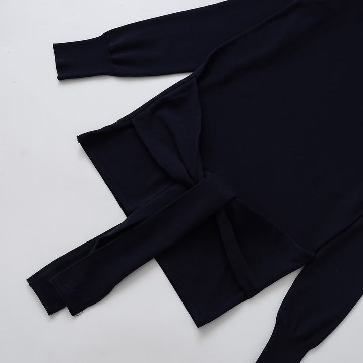 Damen lässiges Langarmshirt mit seitlichem Knotendetail Drune
