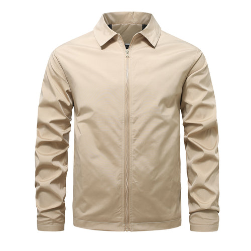Herren nan leichte Reißverschluss-Jacke mit Hemdkragen windabweisender Funktionsstoff Drune
