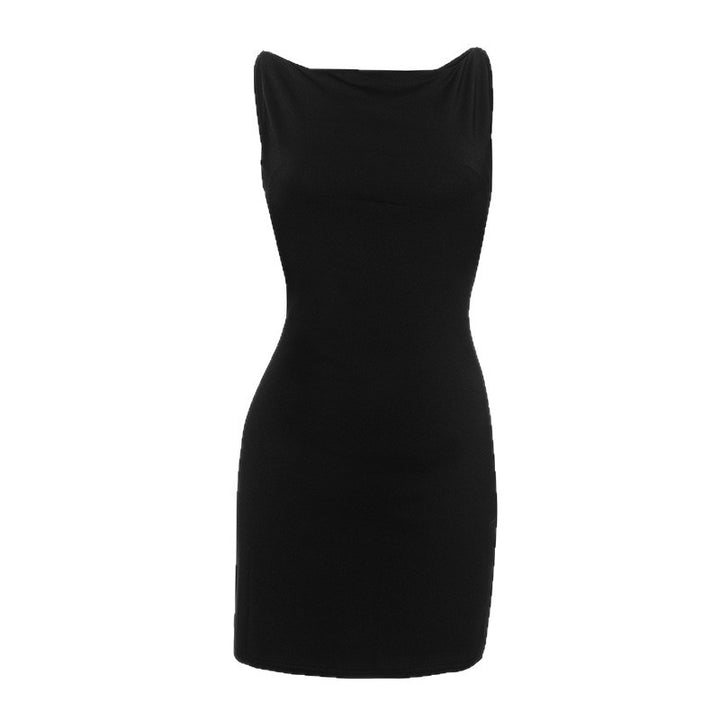 Damen figurbetontes Minikleid mit schmalem Schnitt und elegantem Rückenausschnitt Drune
