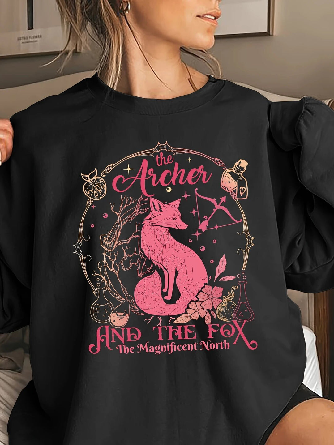 Damen Sweatshirt mit kreativem Tiermotiv und inspirierendem Druck Drune