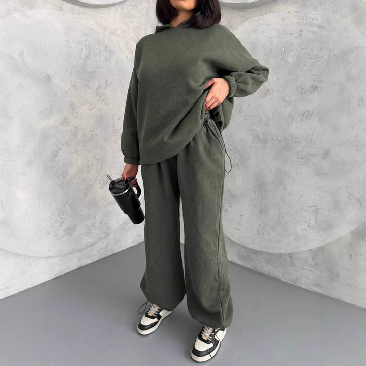 Damen lässiges Hoodie- und Hose-Set Drune