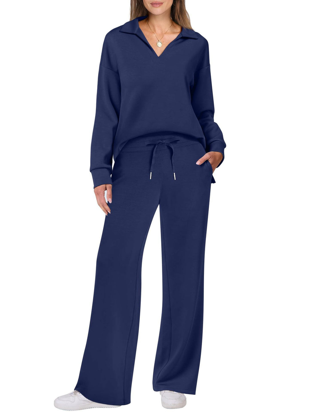 Damen lässiges Set aus oversized Pullover und weitem Jogginghose Drune
