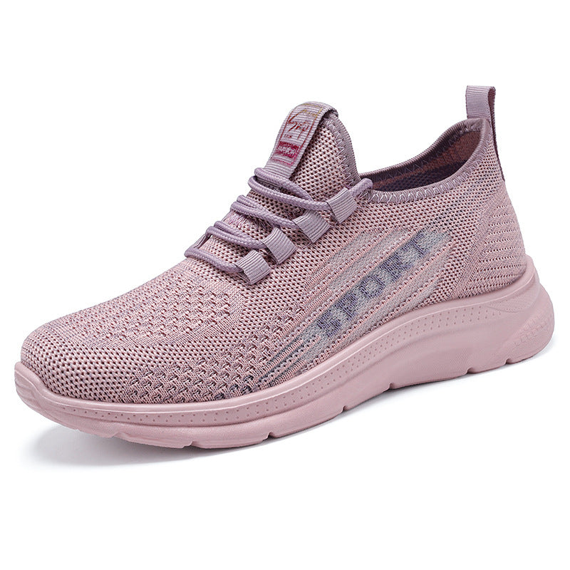 Damen nan atmungsaktive Strick-Sport-Sneaker mit elastischem Einstieg, gepolsterter Innensohle und flexibler EVA-Dämpfung Drune