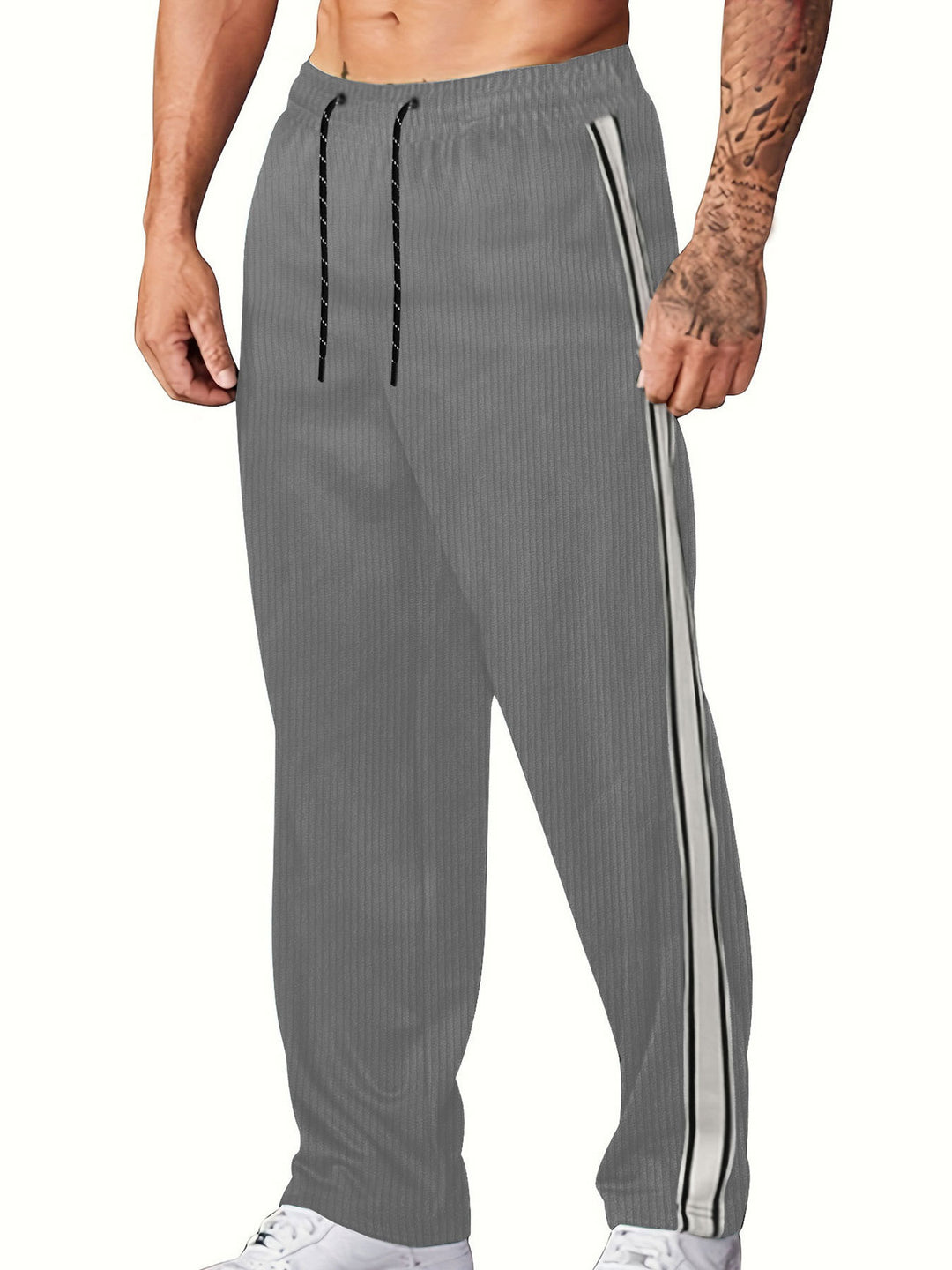 Herren komfortable Freizeithose mit seitlichem Streifen Drune