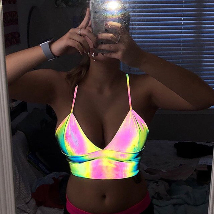 Damen cropped Bralette mit schimmerndem Effekt Heidi-Mode