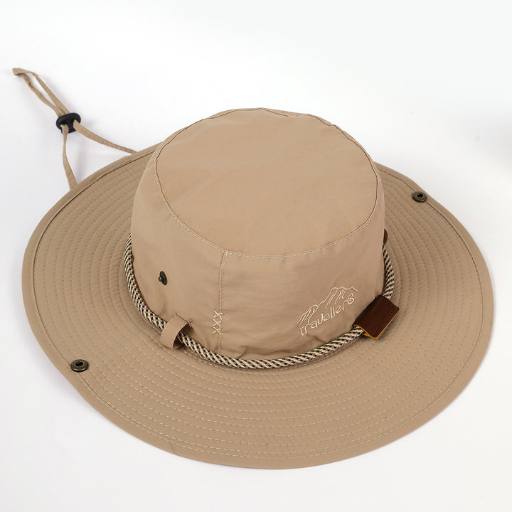 Damen Sonnenhut mit breiter Krempe und integriertem Nackenband Drune