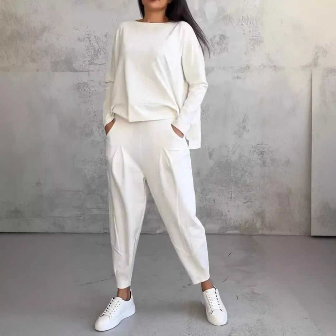 Damen modischer Freizeitanzug mit elegantem Schnitt und praktischen Taschen Drune