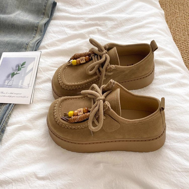 Damen Plattform Sneakers mit lässigem Wildleder-Obermaterial Drune