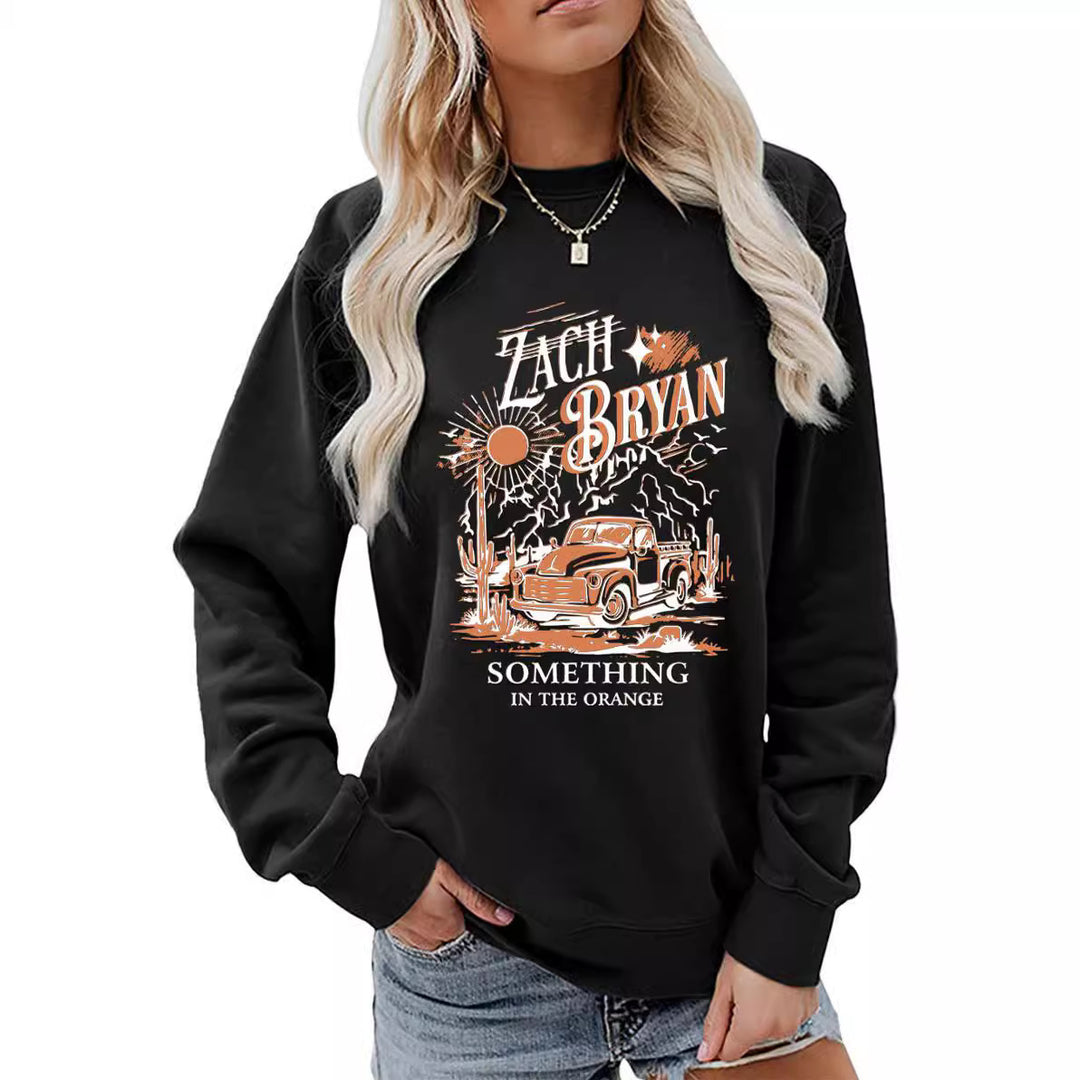 Damen Sweatshirt mit inspirierendem Vintage-Truck-Design Drune