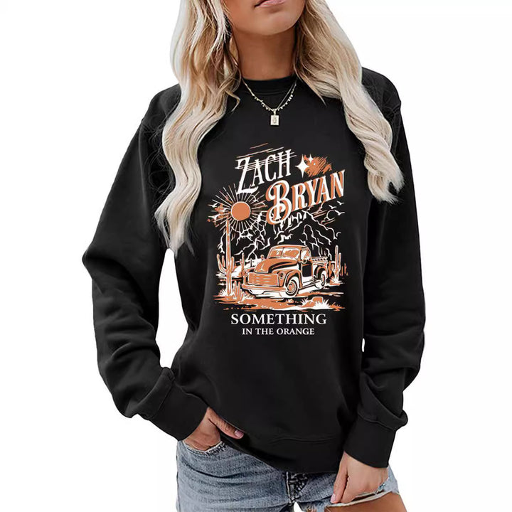 Damen Sweatshirt mit inspirierendem Vintage-Truck-Design Drune