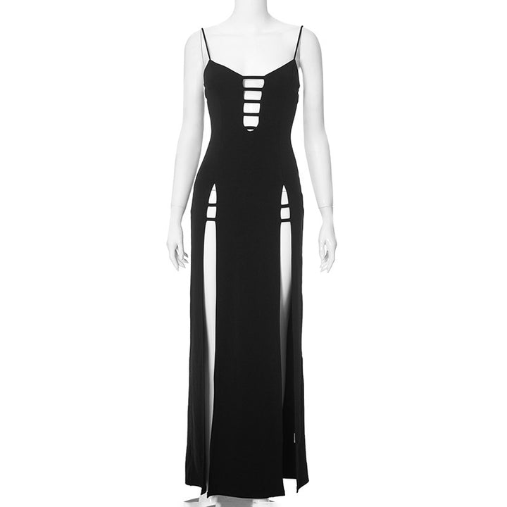 Damen Maxi-Kleid mit ausgefallenem Cut-Out-Design und seitlichen Schlitzen Drune