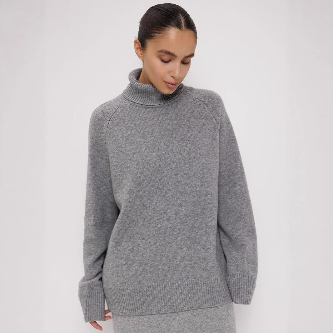 Damen Kuscheliger Rollkragenpullover aus feinem Strickmaterial Drune