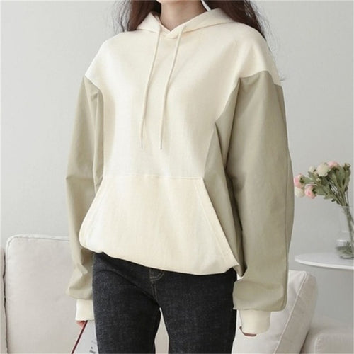 Damen Kapuzenpullover mit kontrastierenden Ärmeln und lässigem Schnitt Drune