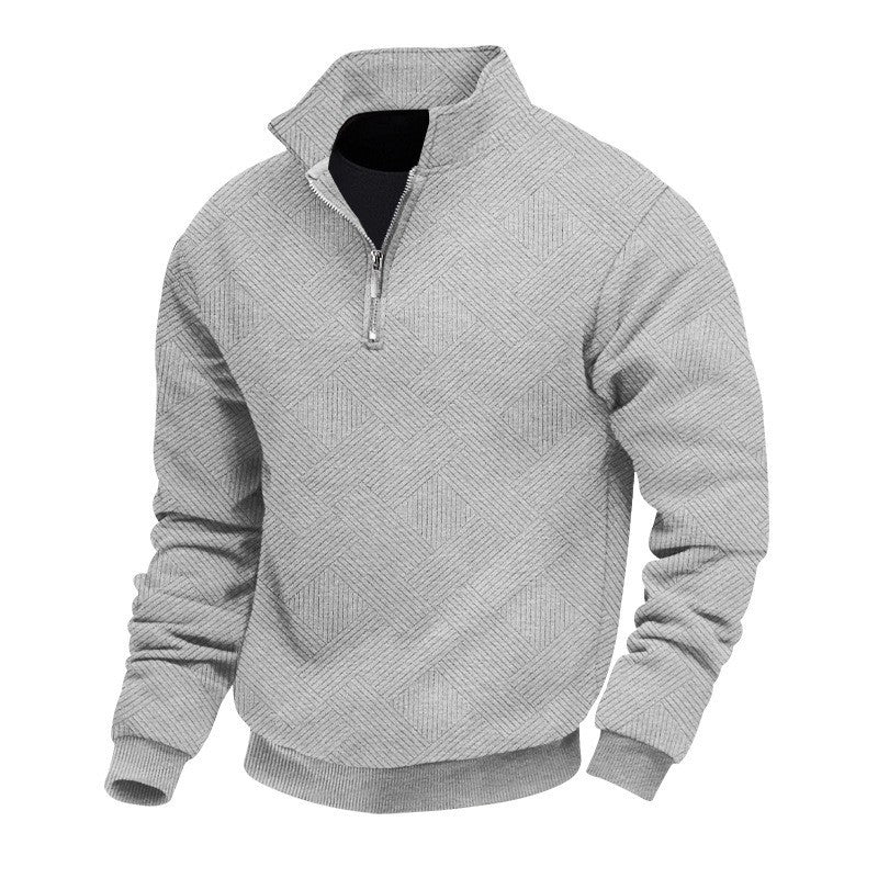 Herren Stepppullover mit halbem Reißverschluss und strukturiertem Design Drune