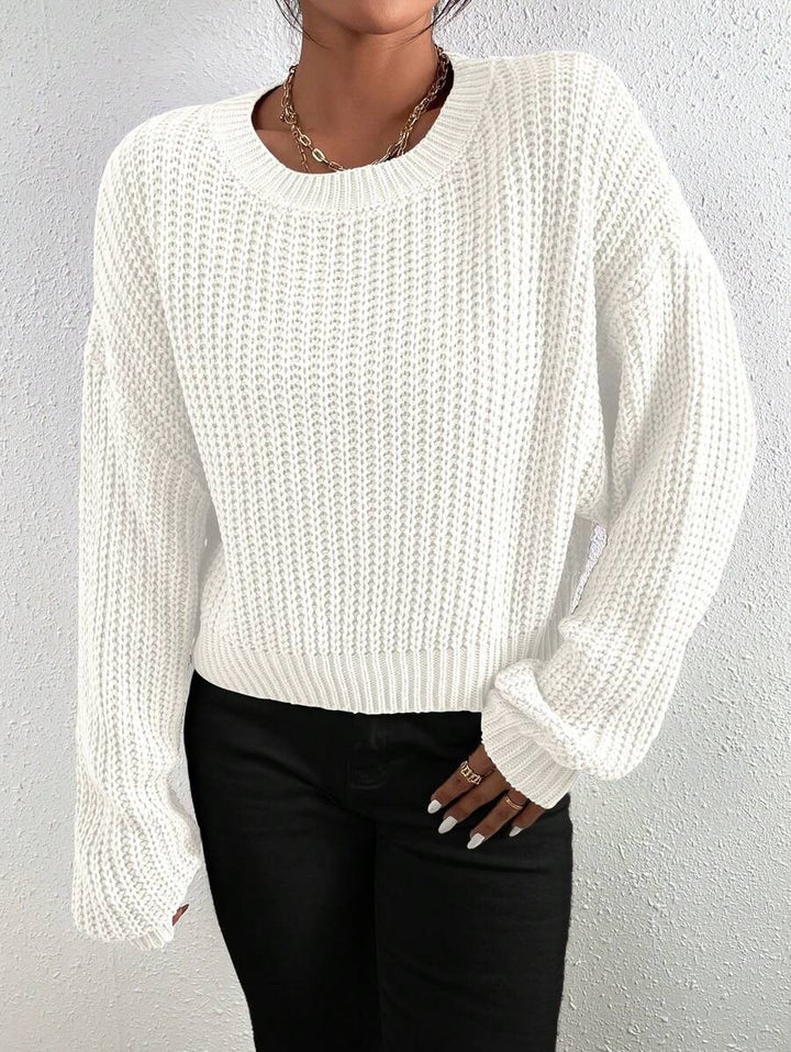 Damen Modischer Grobstrickpullover mit überschnittenen Schultern und weitem Schnitt Drune