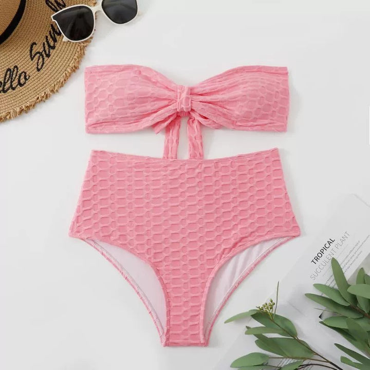 Damen Hochgeschnittener Bikini mit stylischem Knotendetail Drune
