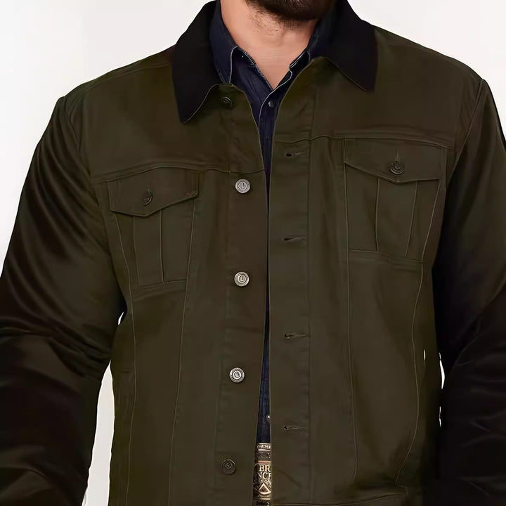 Herren Jeansjacke im klassischen Stil mit praktischen Taschen Drune