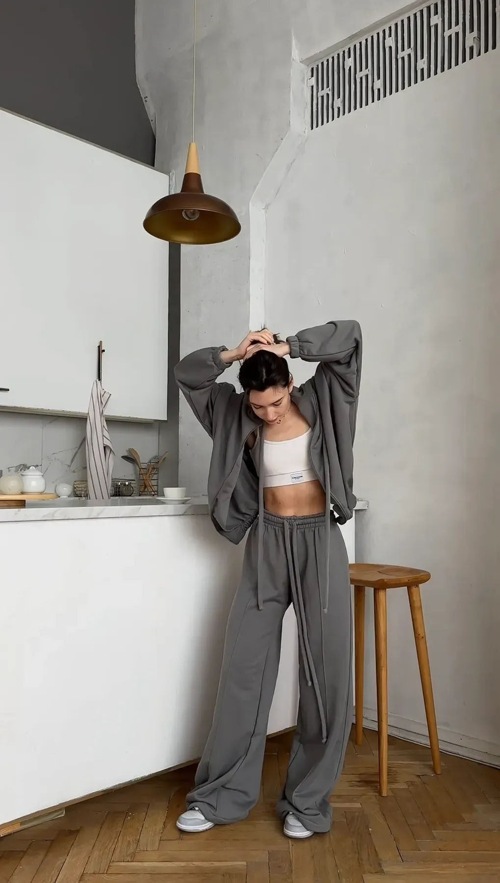 Damen Sweatanzug mit Jogginghose Set Drune