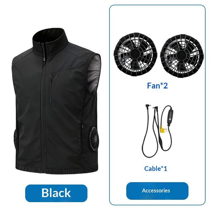 Unisex nan ergonomische Kühlweste mit integrierten Ventilatoren und Akkuanschluss Drune