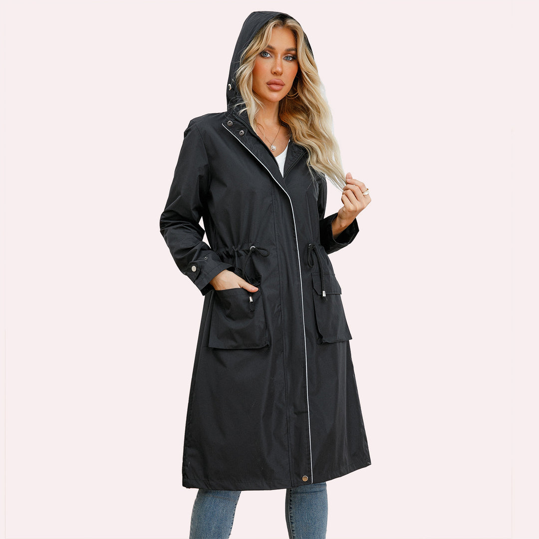 Damen winddichte Freizeitjacke mit praktischen Kordelzügen und Innenfutter Drune