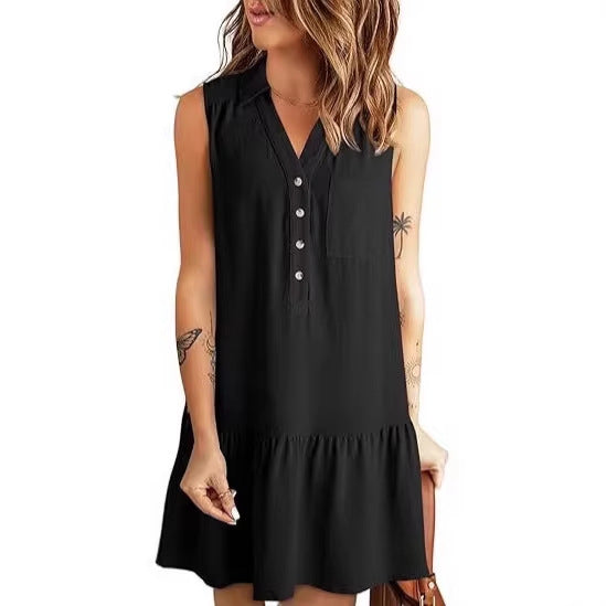 Damen Hemdblusenkleid mit geschmeidigem Fall und elegantem Rüschenabschluss Drune