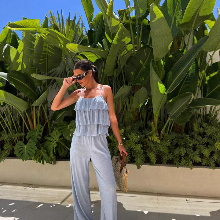 Damen lässiger Jumpsuit mit Schichten Drune