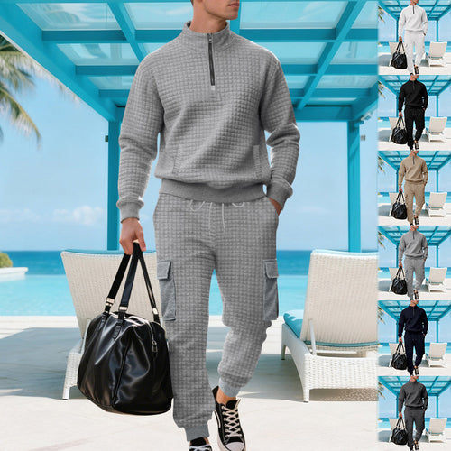 Herren Sportliches Ensemble mit Stehkragen und praktischen Cargotaschen Drune