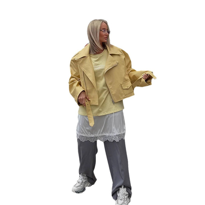 Damen Oversized Bikerjacke mit schmeichelndem Schnitt Drune