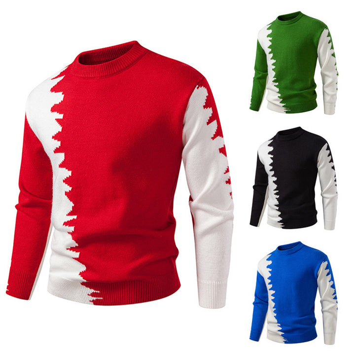 Herren modischer Strickpullover mit asymmetrischem Farbdesign und hohem Komfort Drune