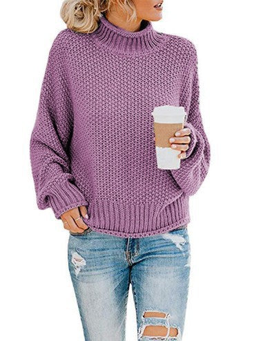 Damen Strickpullover mit hohem Kragen und lässigem Schnitt Drune