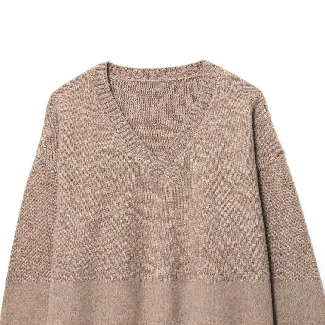 Damen gemütlicher V-Ausschnitt Pullover Drune