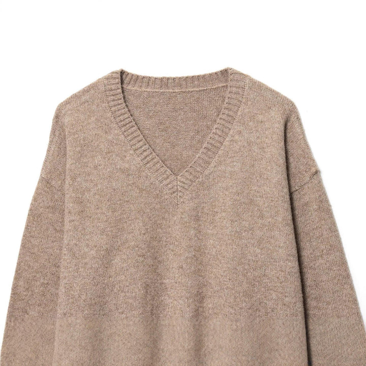 Damen gemütlicher V-Ausschnitt Pullover Drune