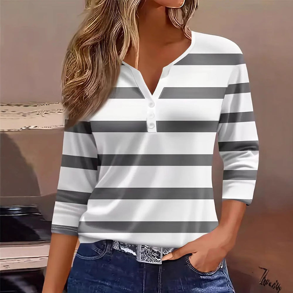 Damen Langarmshirt mit maritimem Streifenmuster Drune