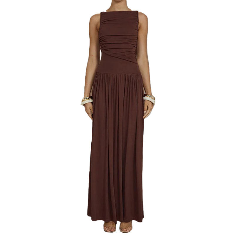 Damen Maxikleid mit raffiniertem Drapierungseffekt Drune