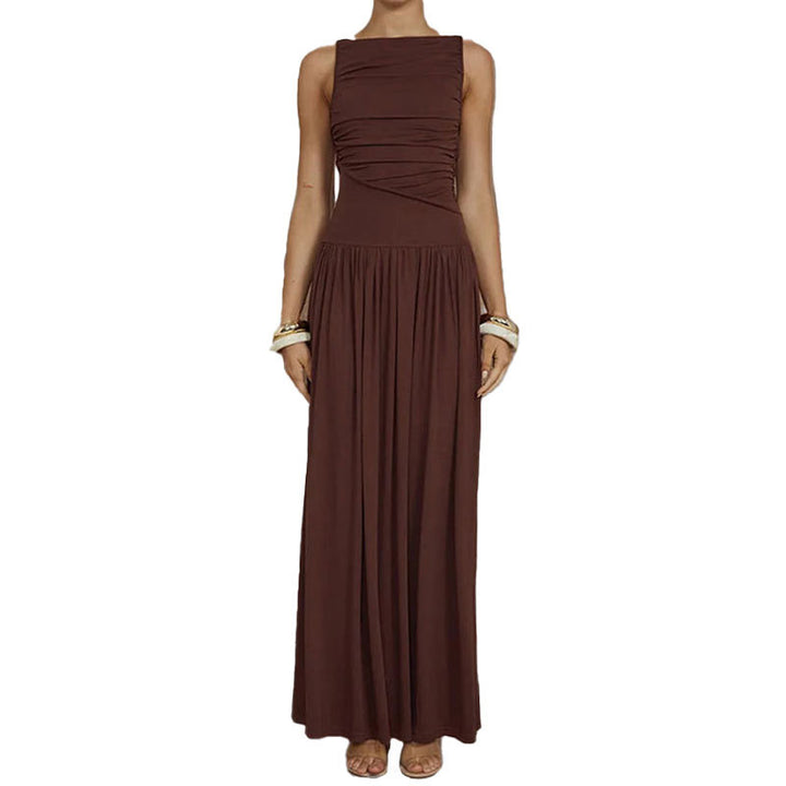 Damen Maxikleid mit raffiniertem Drapierungseffekt Drune