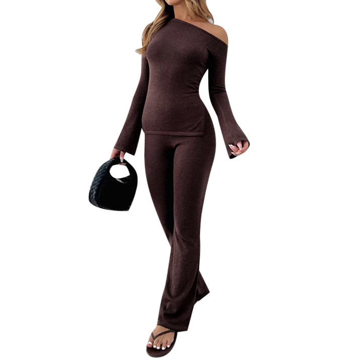 Damen Jumpsuit mit schulterfreiem Design und trendigem Flared-Schnitt Drune