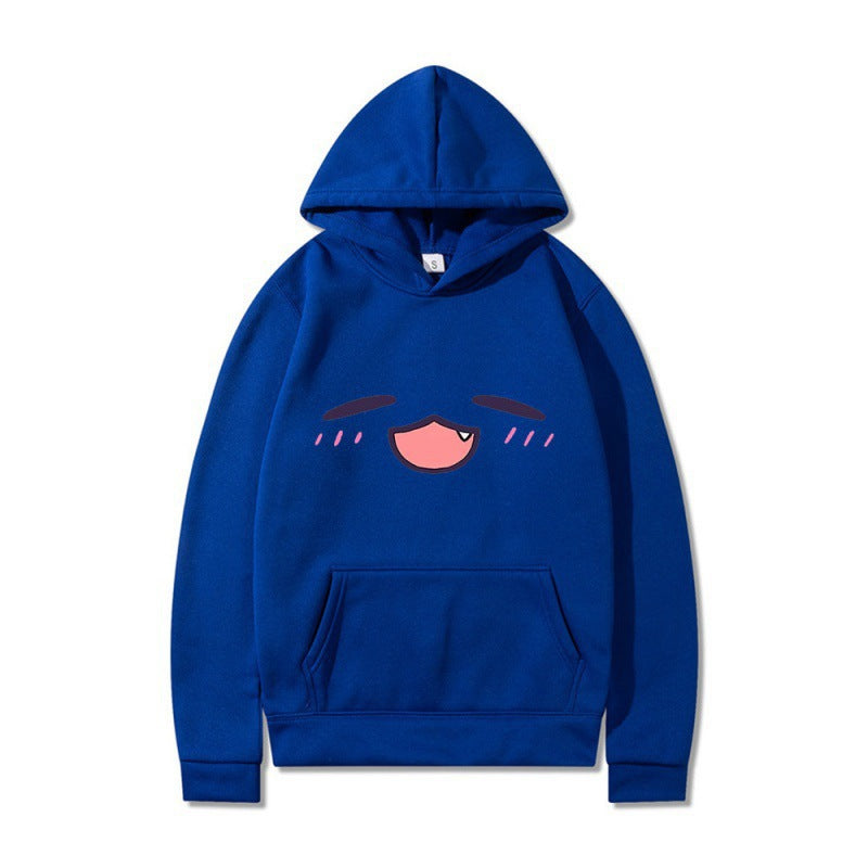 Damen Kapuzenpullover mit fröhlichem Cartoon-Gesicht und bequemer Passform Drune