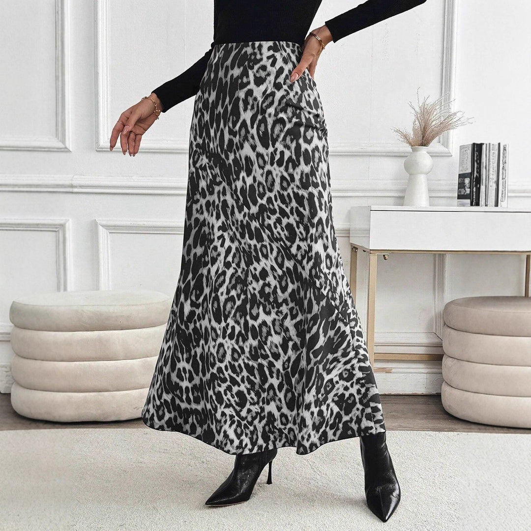 Damen Maxirock mit modischem Leopardenmuster Drune