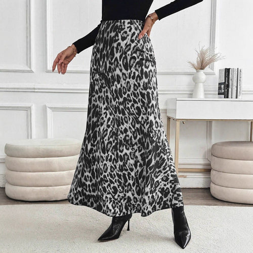 Damen Maxirock mit modischem Leopardenmuster Drune