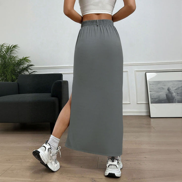 Damen langer Rock mit seitlichem Schlitz Drune